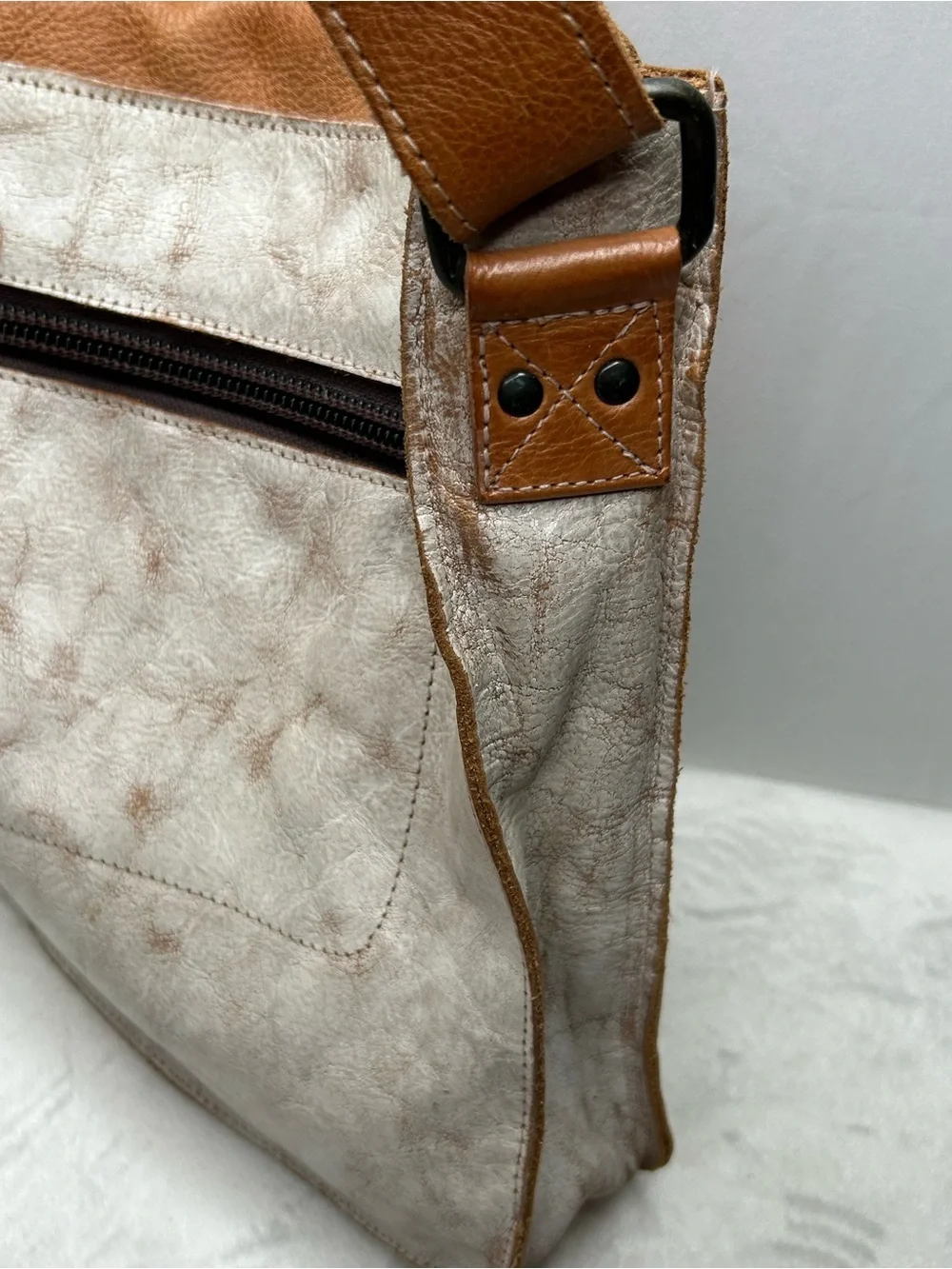 Bed Stu Venice Beach Rustic Leather Buckled Crossbody Bag